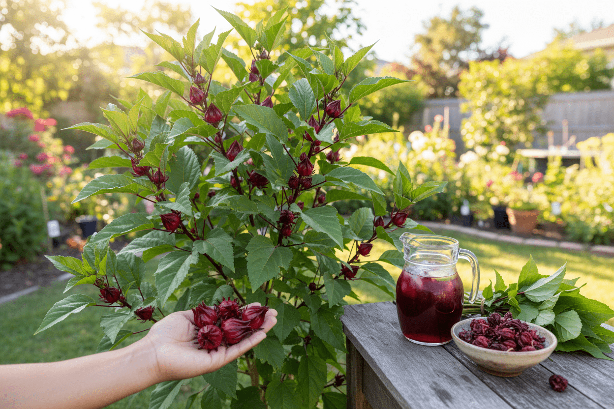 Freshly harvested Jamaican sorrel highlights health benefits for home gardeners and backyard growers