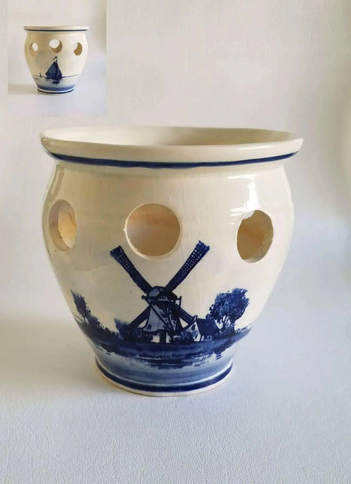 Delft Blue Ceramic Bowl, - ( 1 CROCUS BOWL -NO BULBS) GREAT FOR INDOOR - Caribbean garden seed