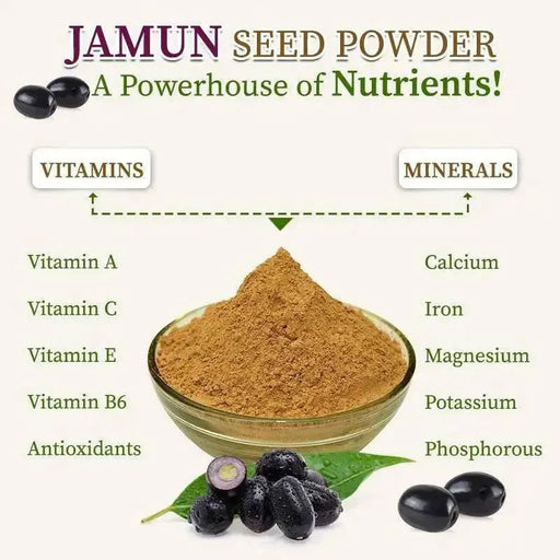 Jamun Seeds Powder - Jaamun Guthli Powder - Syzygium Cumini - Black Plum - Caribbean garden seed