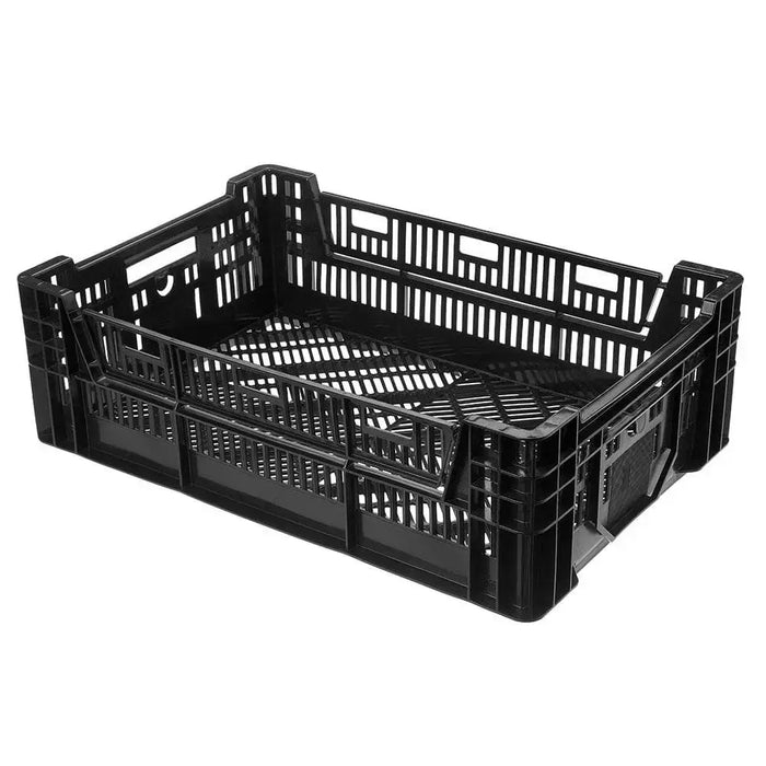 Stackable Black Plastic Nursery Crate - Caribbeangardenseed