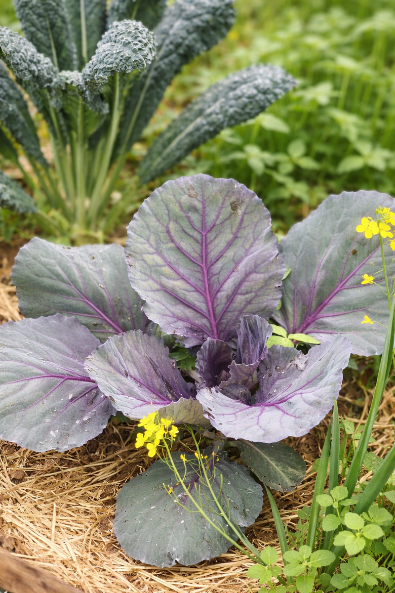 Well-Rooted Red Cabbage Live Plant - Fall Crop